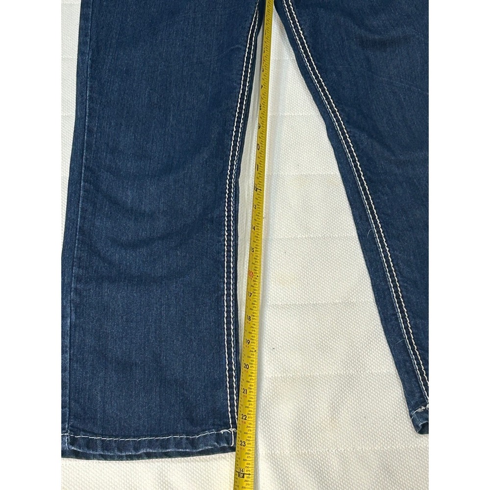 Dereon Girls Dark Wash Denim Jeans Gold Accent Size 7/8 Rhinestone - Picture 6 of 11